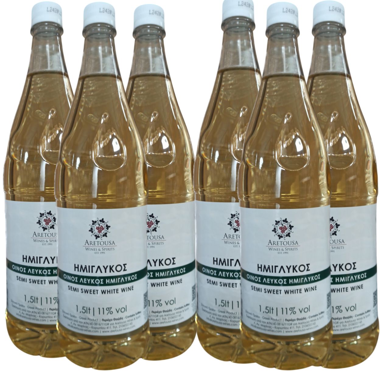 Semi Sweet White Wine Aretousa (10+2 FOR FREE)